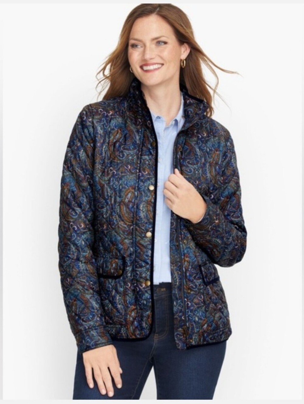 Talbots Paisley Quilted Jacket- Sz XS - Picture 1 of 14